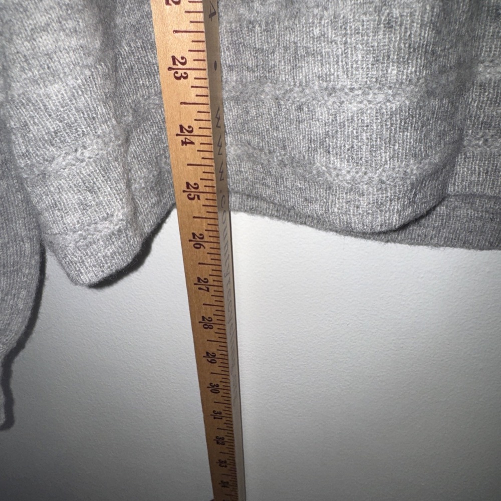 27 Miles Malibu Gray 100% Cashmere Peace Sign Intarsia Crewneck Sweater Large - Picture 6 of 13